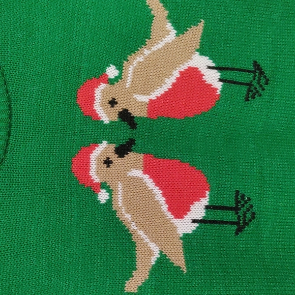 COPY - Asos green long sleeve knit sweater. Borders. Holiday pattern. - Picture 2 of 4